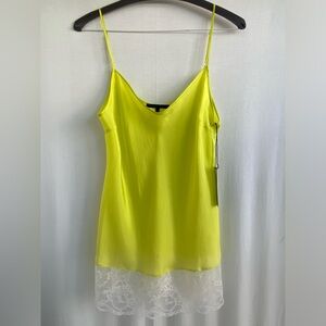 Natural silk cami with lace detail